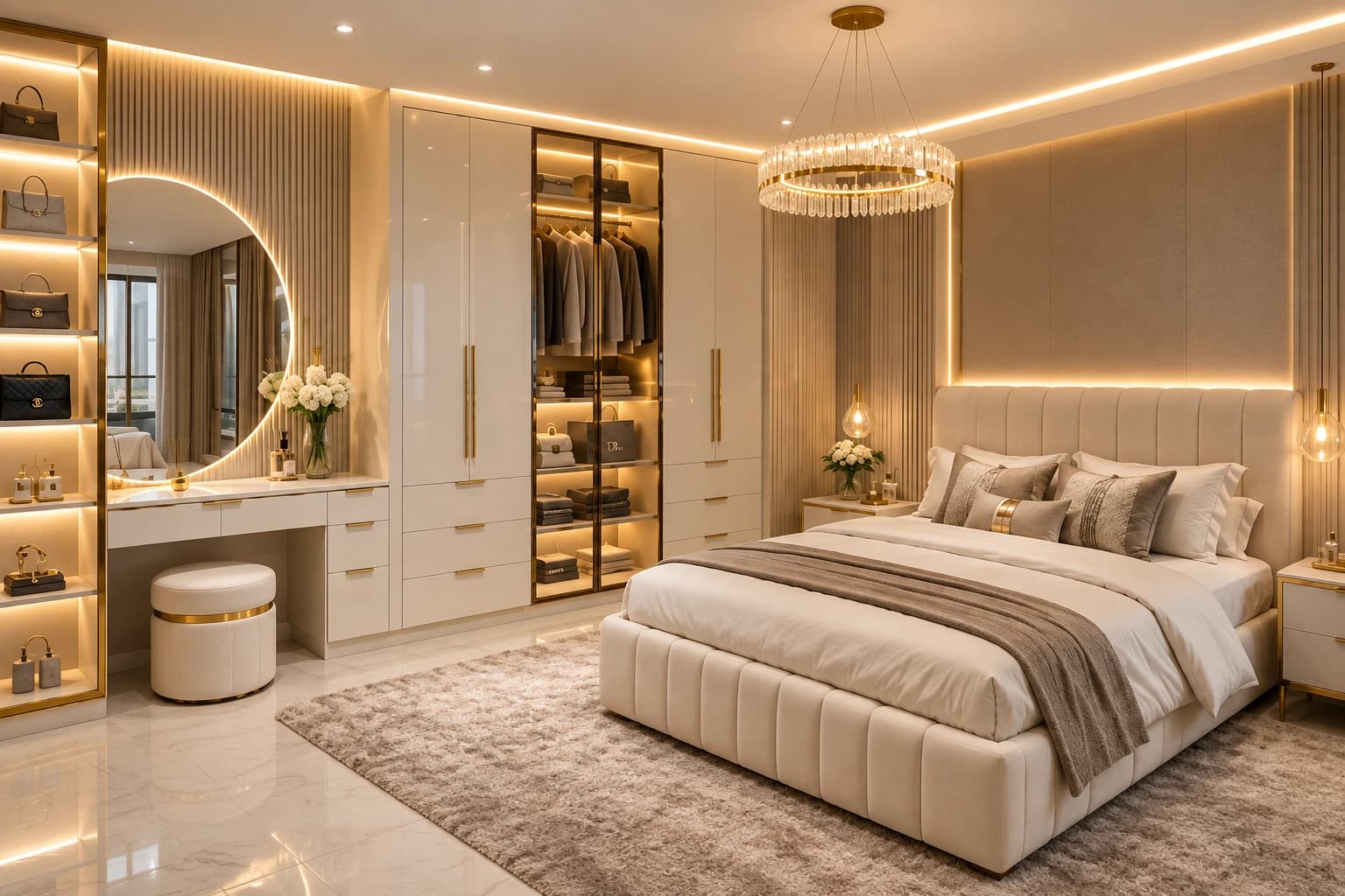 Bedroom interior with wardrobe design by Tata Interior in Jamshedpur